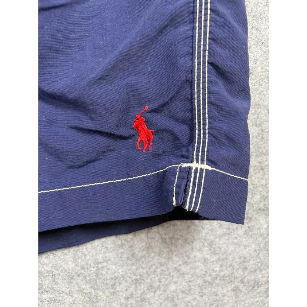 Polo RalphLauren Mens Navy Blue Cargo Swim Trunks Board Shorts Size L Mesh Lined